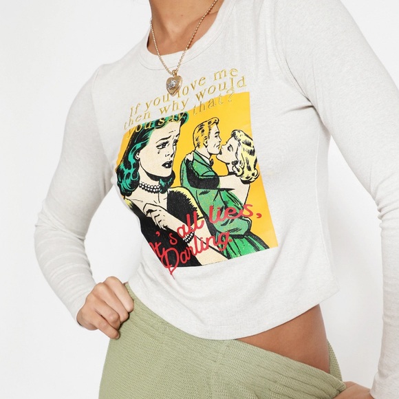 Boyslie- Don't Say It Darling Fair Play Fitted Longsleeve Crop from Boys Lie - Picture 6 of 11